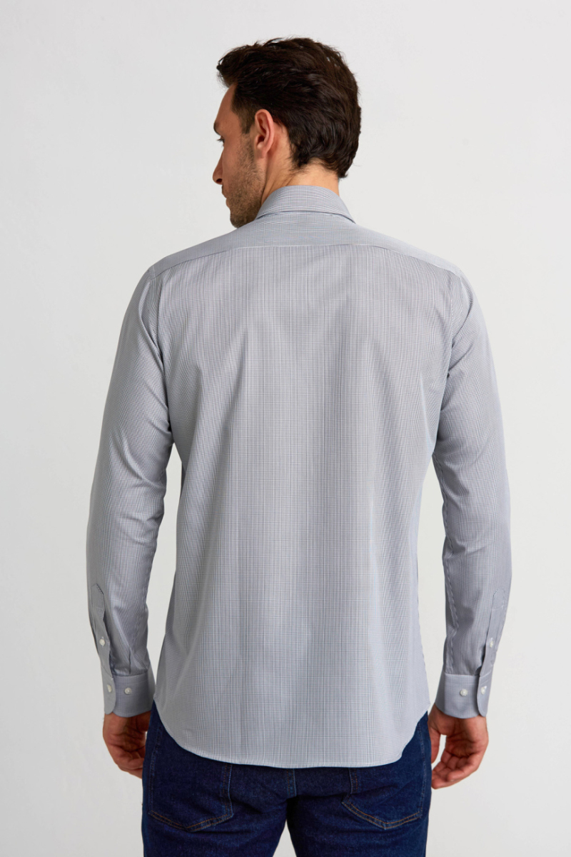 Regular Fit Gri İtalyan Kumaş Erkek Gömlek (1)