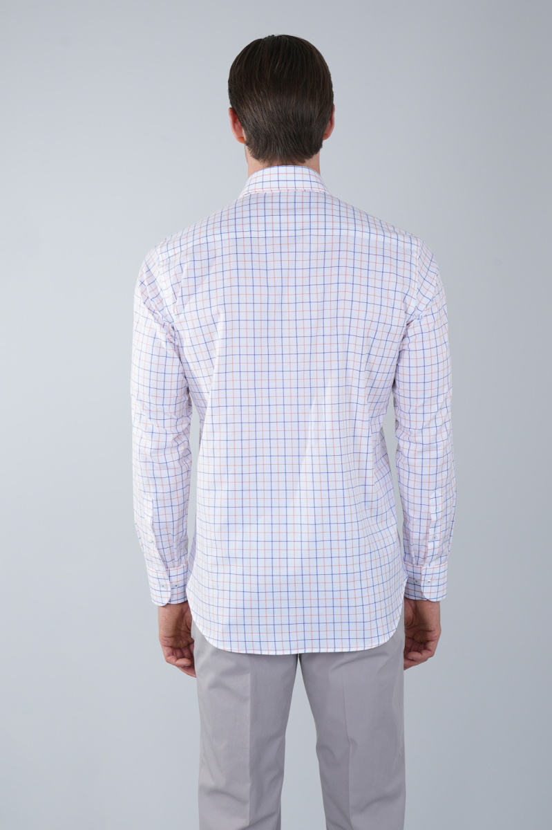 Regular Fit İtalyan Yaka Cepsiz Turuncu Pamuk Erkek Gömlek (1)