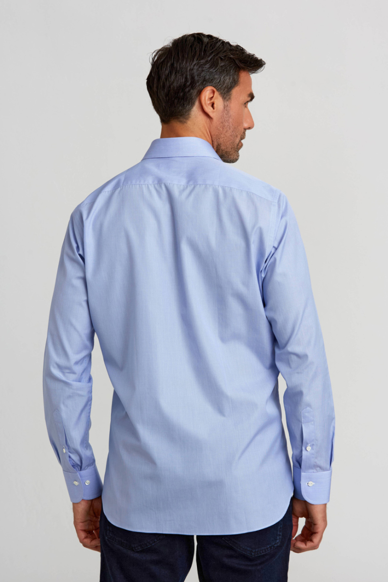 Regular Fit İtalyan Yaka Mavi Erkek Gömlek (1)