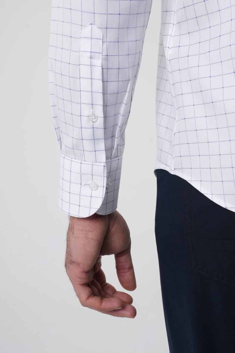 Regular Fit İtalyan Yaka Pamuk Lacivert Erkek Gömlek - 8