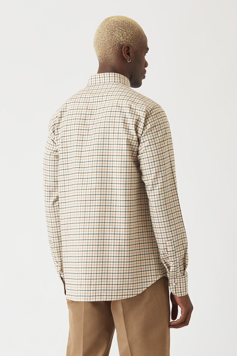 Regular Fit Kahve Paşa Yaka Spor Erkek Gömlek (1)