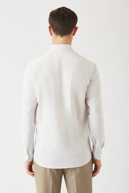 Regular Fit Kahve Spor Erkek Gömlek - 2