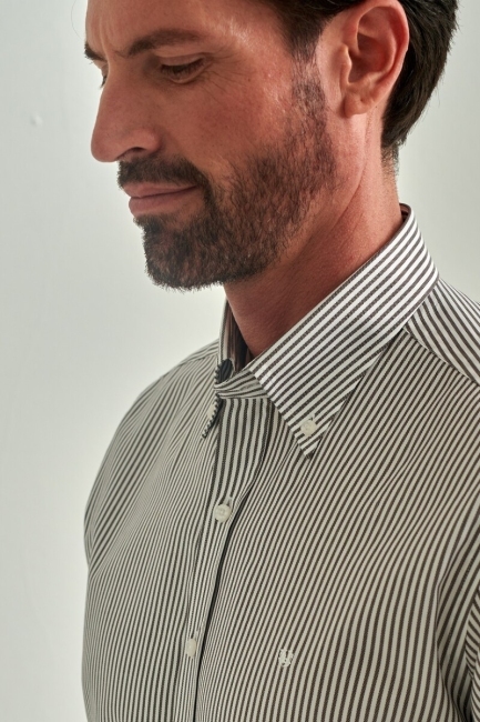 Regular Fit Coffee Sports Men's Shirt - 3