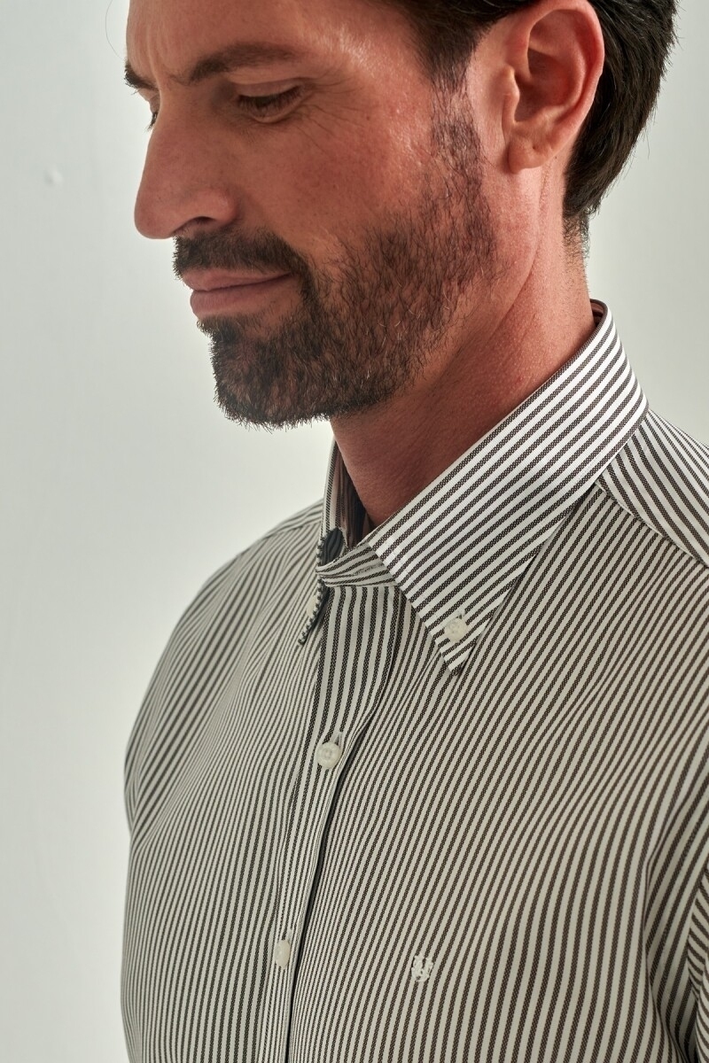 Regular Fit Coffee Sports Men's Shirt - 3