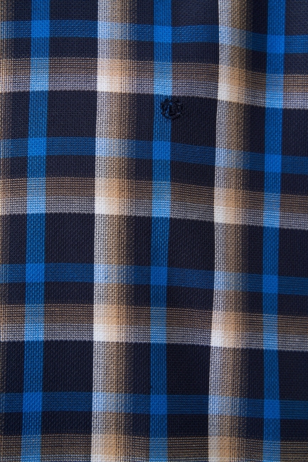 Regular Fit Kışlık Ekose Lacivert Spor Erkek Gömlek - 3