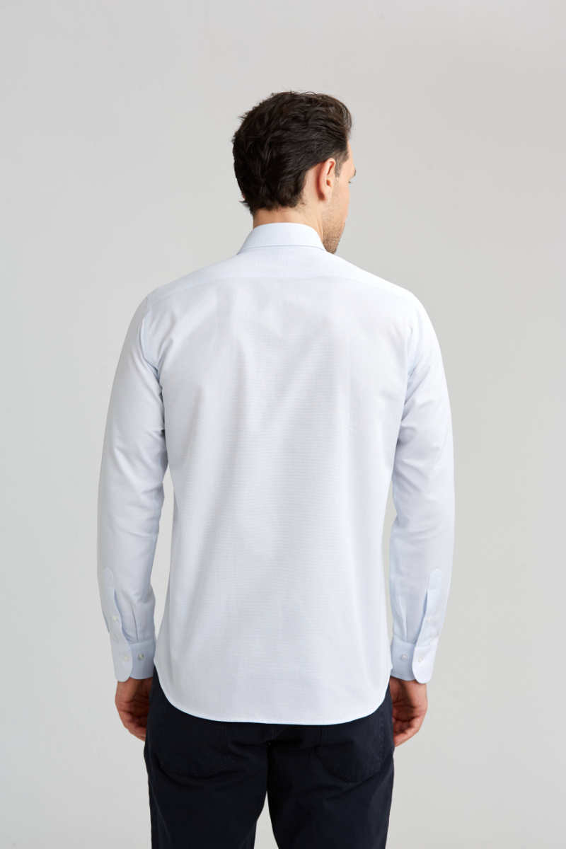 Regular Fit Klasik Açık Mavi Basic Erkek Gömlek (1)