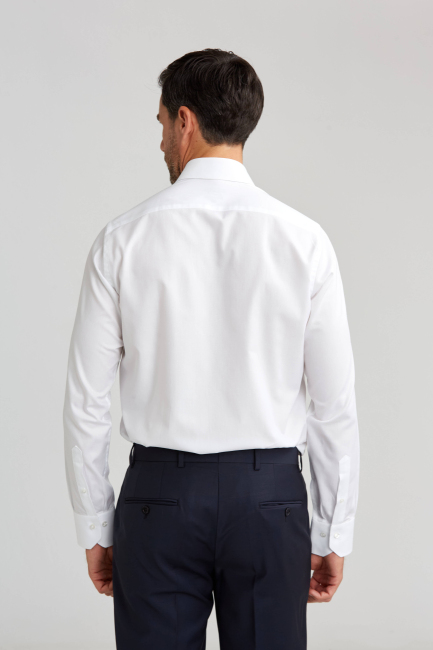 Regular Fit Klasik Beyaz Oxford Erkek Gömlek - 2