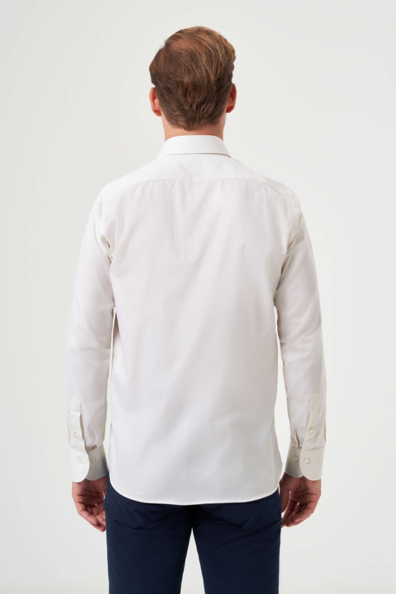 Regular Fit Klasik Ekru Erkek Gömlek (1)