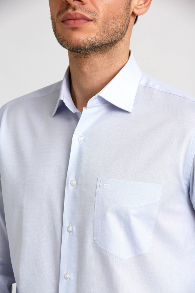 Regular Fit Klasik Gri Basic Erkek Gömlek - 4