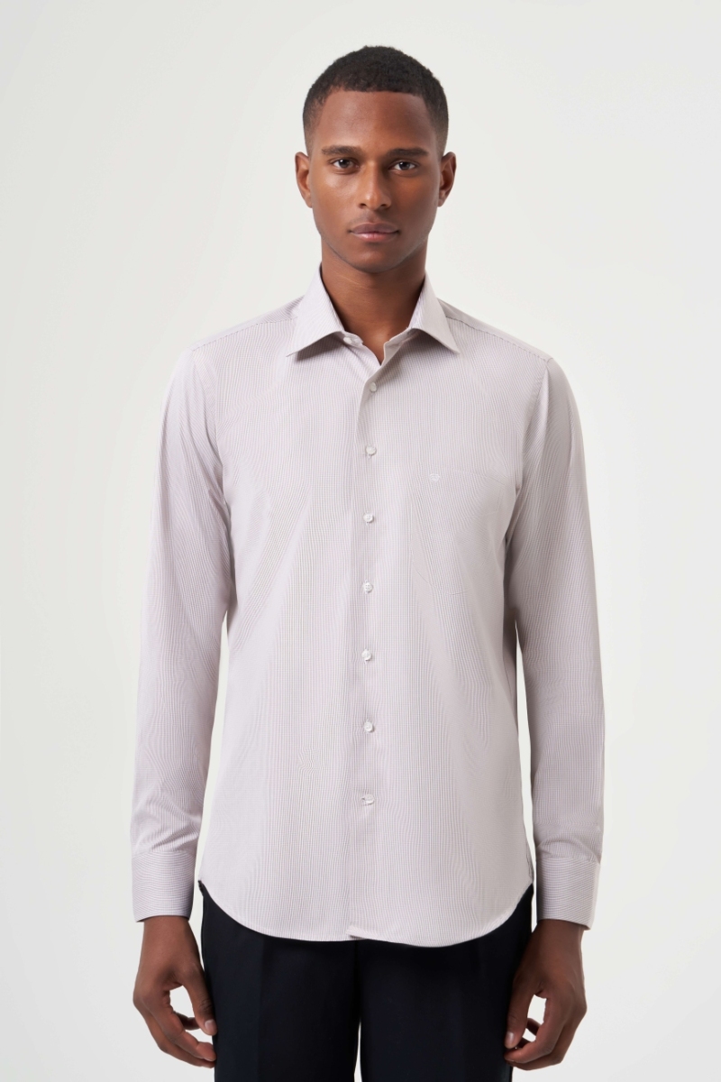 Regular Fit Klasik Kahve Erkek Gömlek