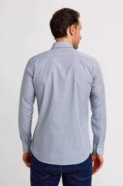 Regular Fit Klasik Lacivert Erkek Gömlek - 2