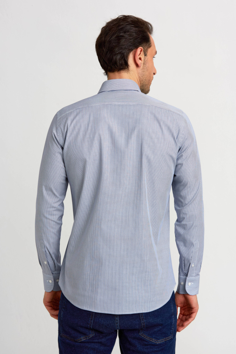 Regular Fit Klasik Lacivert Erkek Gömlek (1)