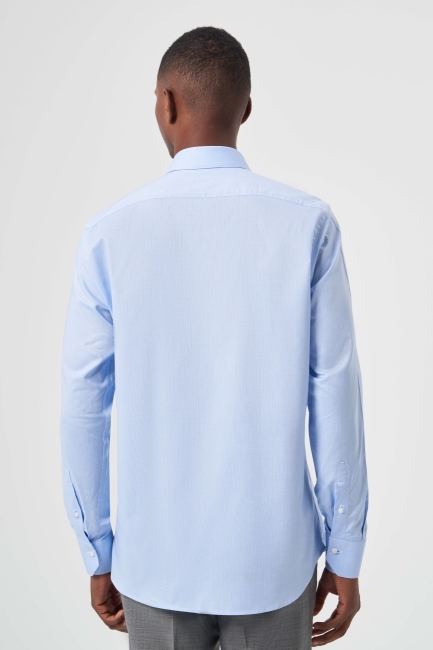 Regular Fit Klasik Mavi Basic Erkek Gömlek - 2