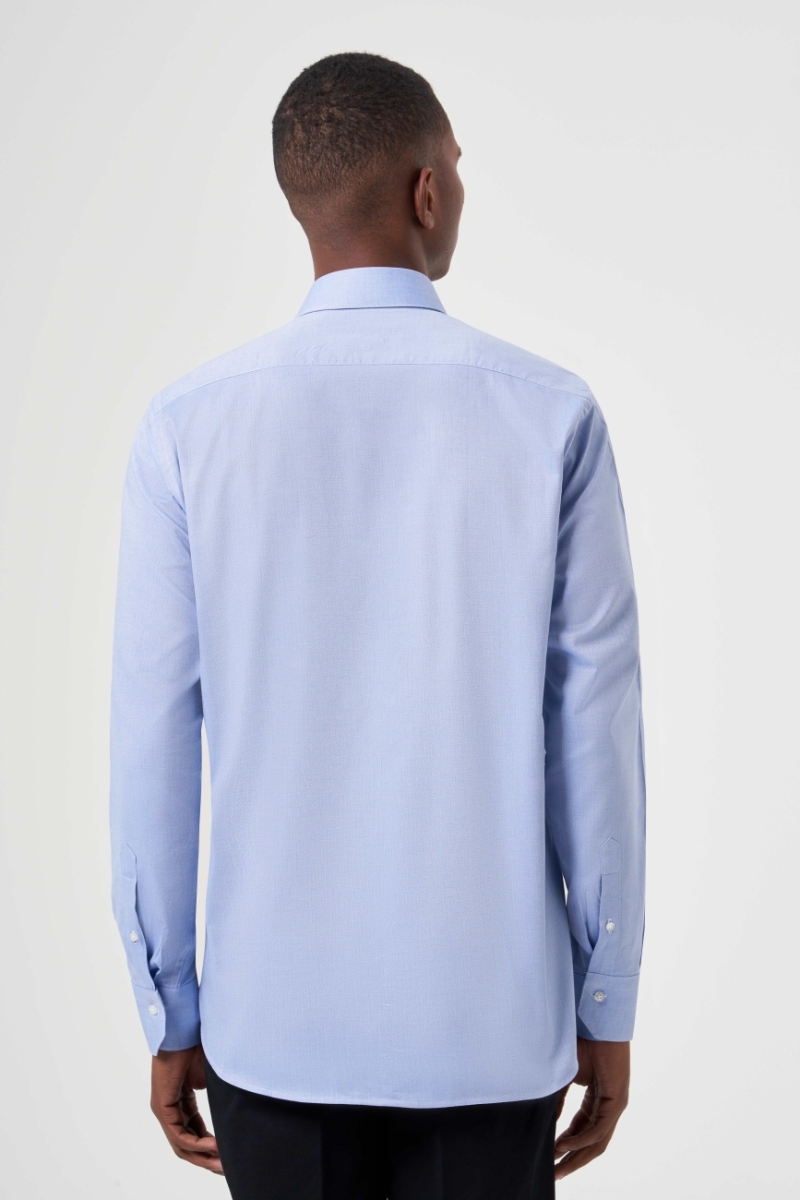 Regular Fit Klasik Mavi Oxford Erkek Gömlek (1)