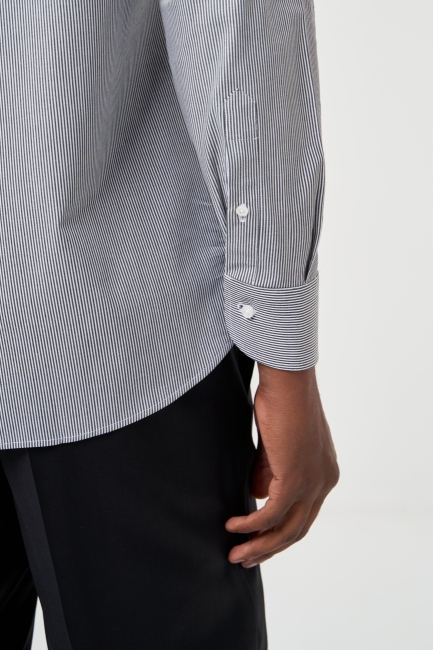 Regular Fit Klasik Siyah Erkek Gömlek - 4