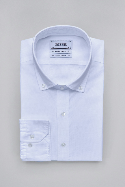 Regular Fit Klasik Spor Yaka Beyaz Erkek Gömlek - 3