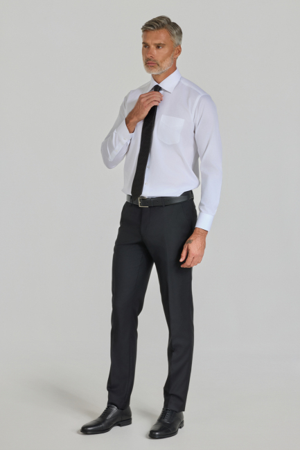 Regular Fit Klasik Yaka Beyaz Pamuk Erkek Gömlek - 3