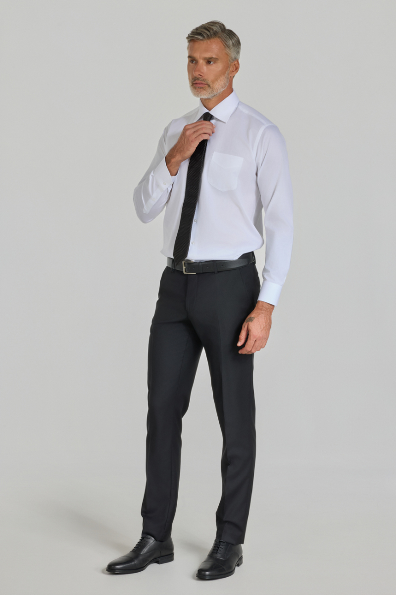 Regular Fit Klasik Yaka Beyaz Pamuk Erkek Gömlek - 3