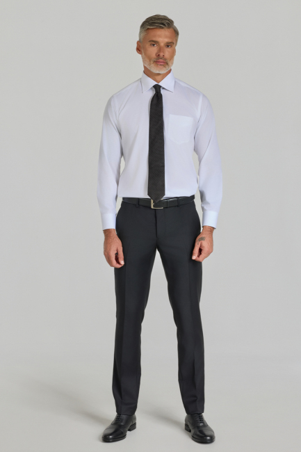 Regular Fit Klasik Yaka Beyaz Pamuk Erkek Gömlek - 1