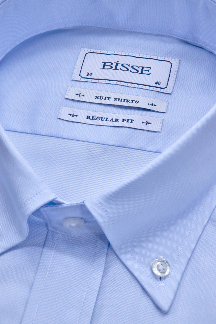 Regular Fit Klasik Yaka Düğmeli Açık Mavi Erkek Gömlek - 4