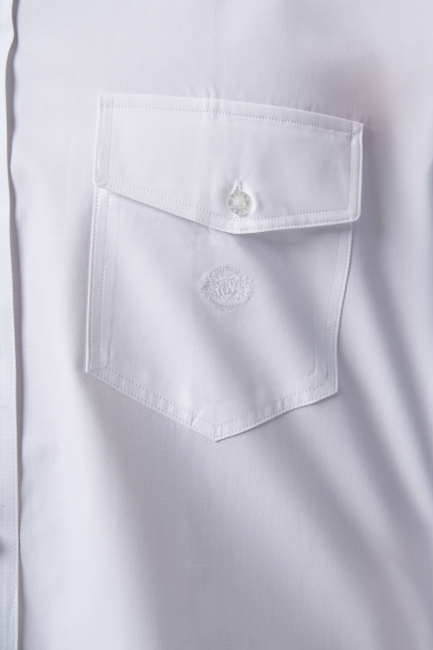 Regular Fit Kol İçi Apoletli Beyaz Basic Erkek Gömlek - 3