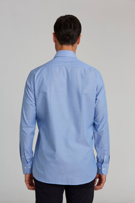 Regular Fit Koyu Mavi Basic Klasik Erkek Gömlek - 2