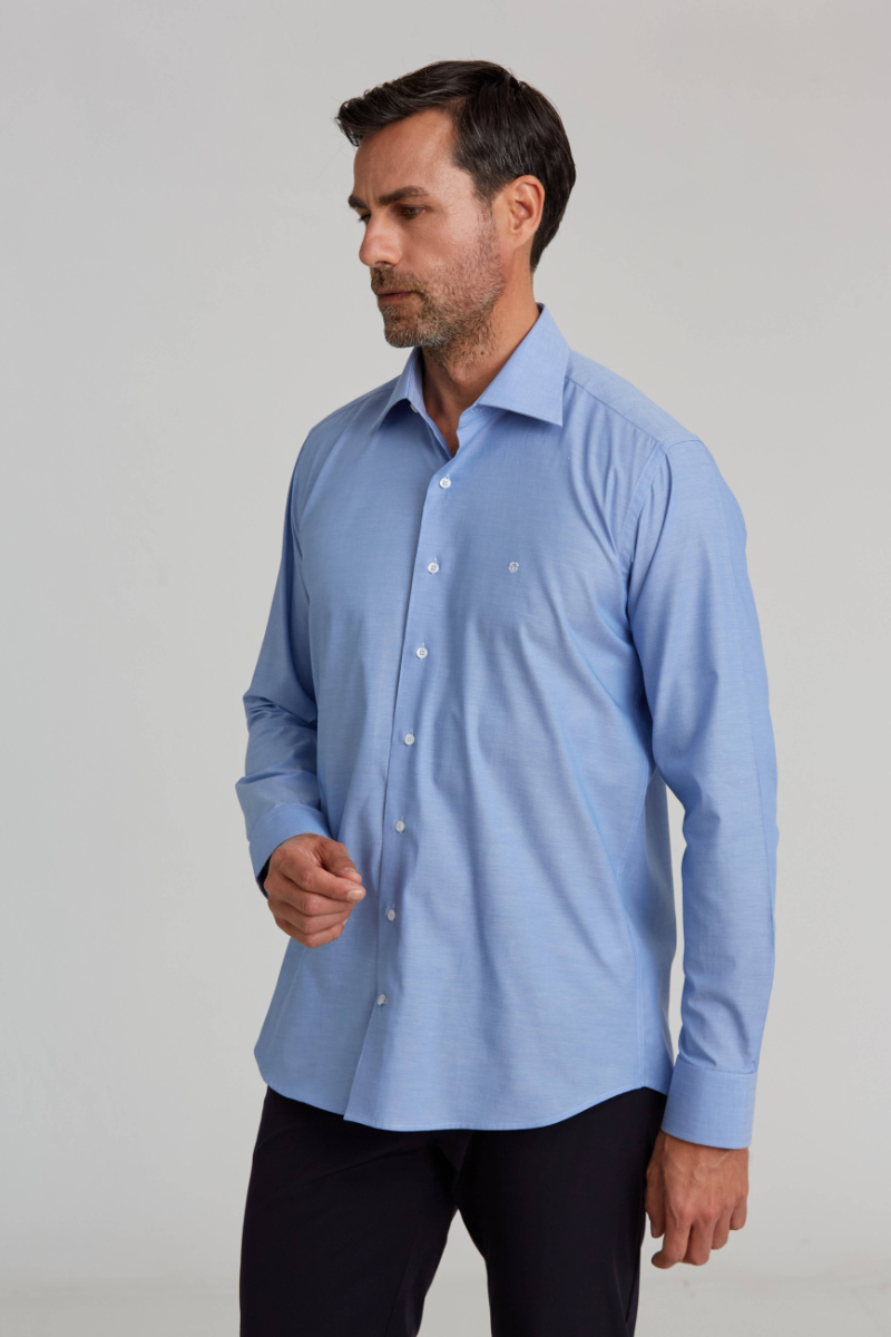 Regular Fit Koyu Mavi Basic Klasik Erkek Gömlek - 4