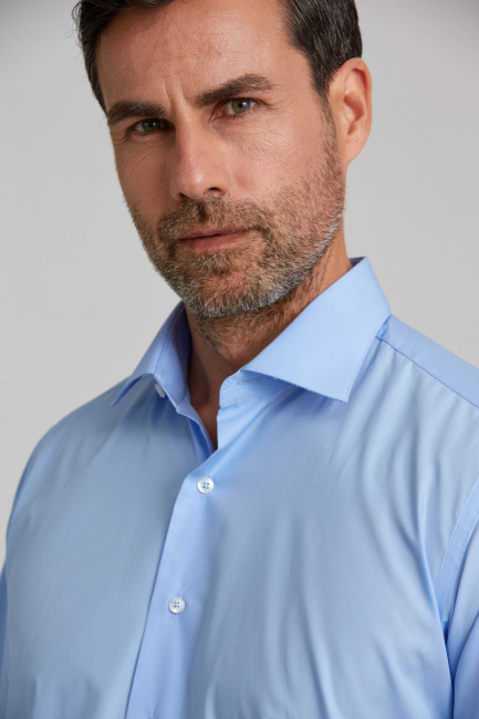 Regular Fit Koyu Mavi Klasik Pamuk Erkek Gömlek - 4