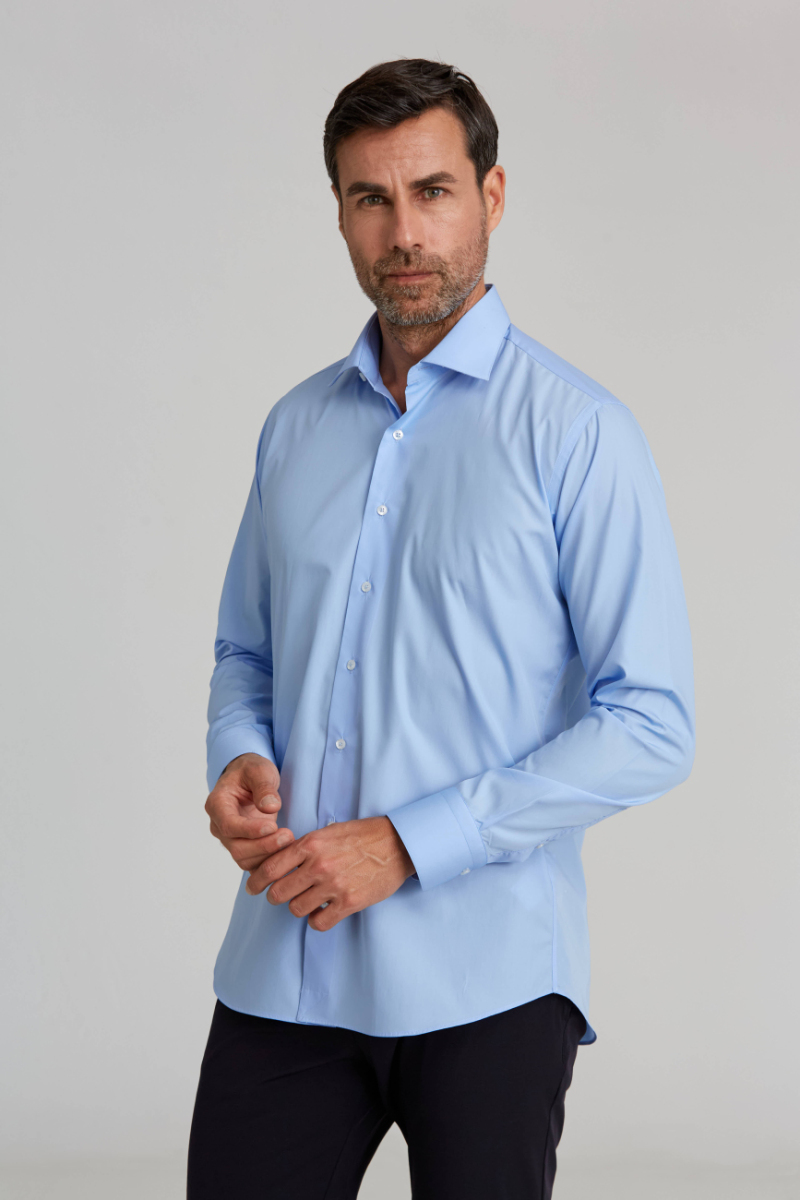 Regular Fit Koyu Mavi Klasik Pamuk Erkek Gömlek - 5