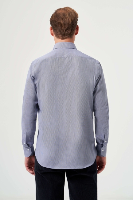 Regular Fit Lacivert Basic Klasik Erkek Gömlek - 2