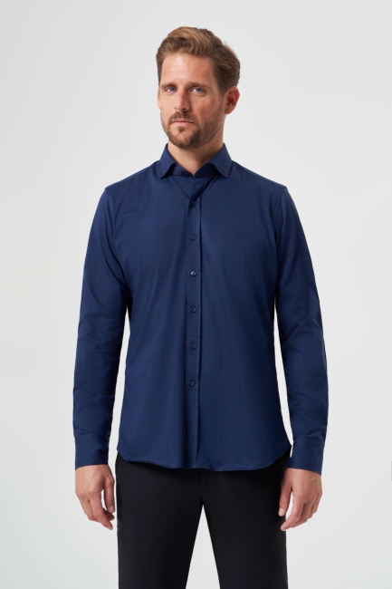 Regular Fit Lacivert Basic Spor Erkek Gömlek - 1