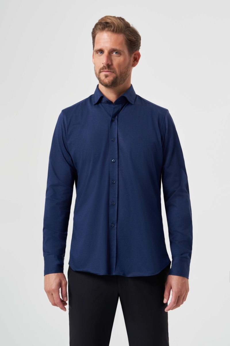 Regular Fit Lacivert Basic Spor Erkek Gömlek