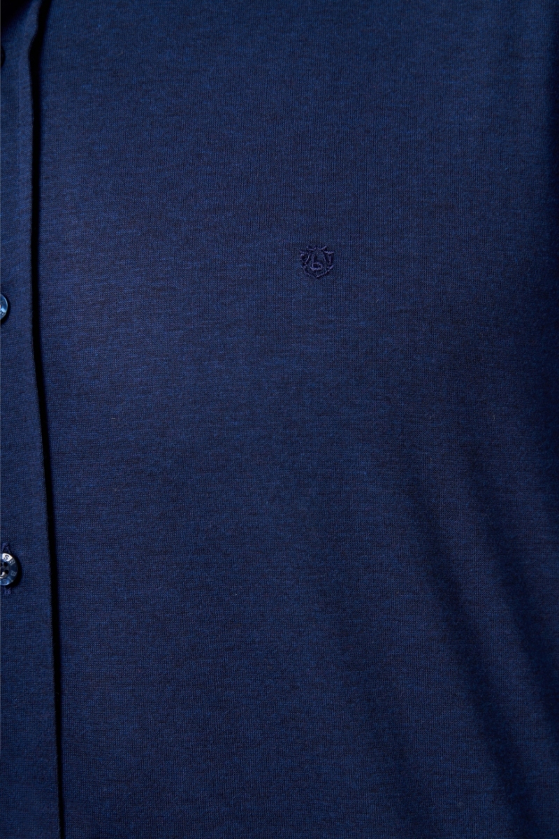 Regular Fit Lacivert Basic Spor Erkek Gömlek - 3