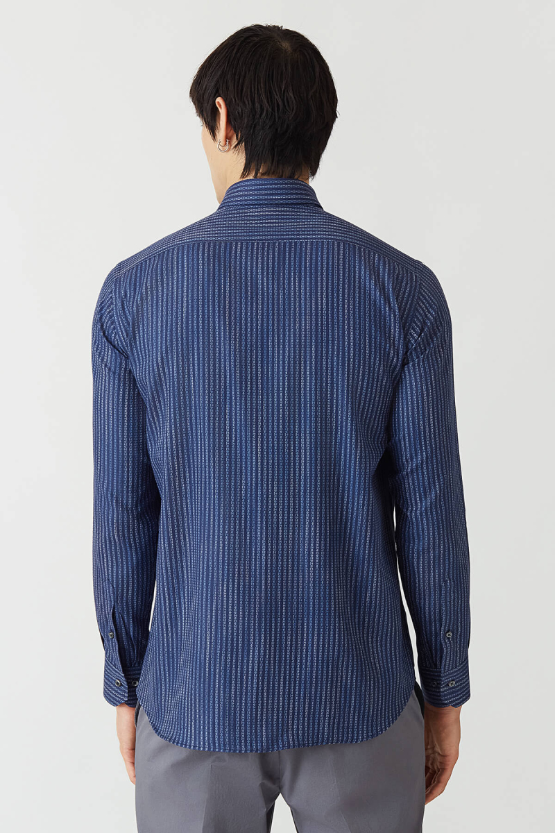 Regular Fit Lacivert Düğmeli Yaka Spor Erkek Gömlek (1)