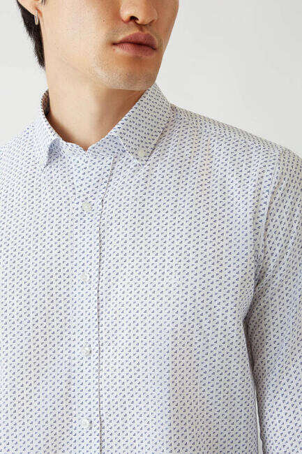 Regular Fit Navy Blue Sport Men's Shirt - 3