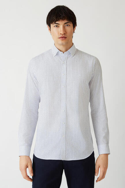 Regular Fit Navy Blue Sport Men's Shirt - 4