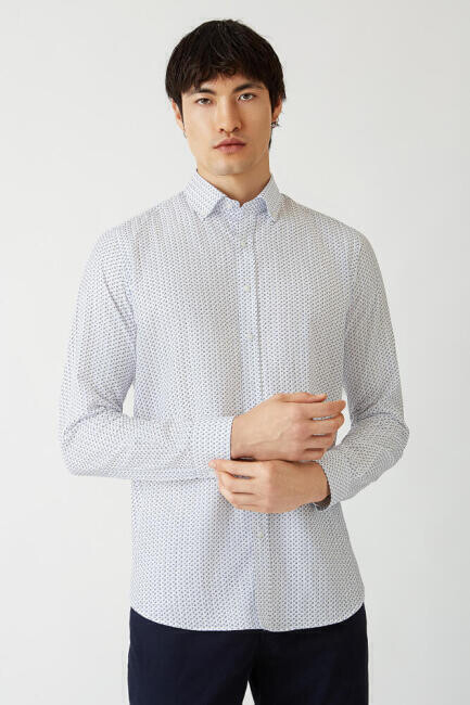 Regular Fit Navy Blue Sport Men's Shirt - 5