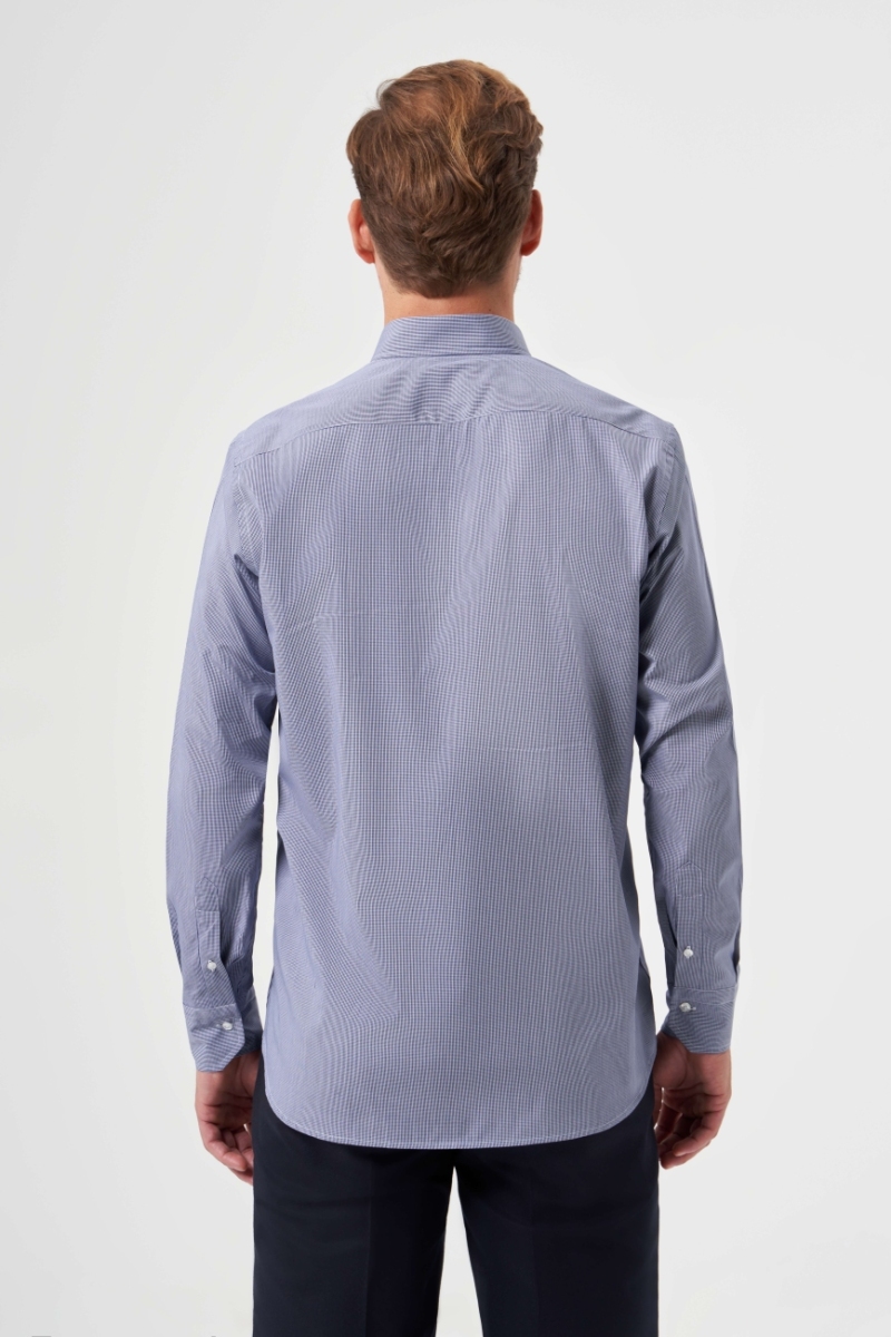 Regular Fit Lacivert Spor Basic Erkek Gömlek (1)