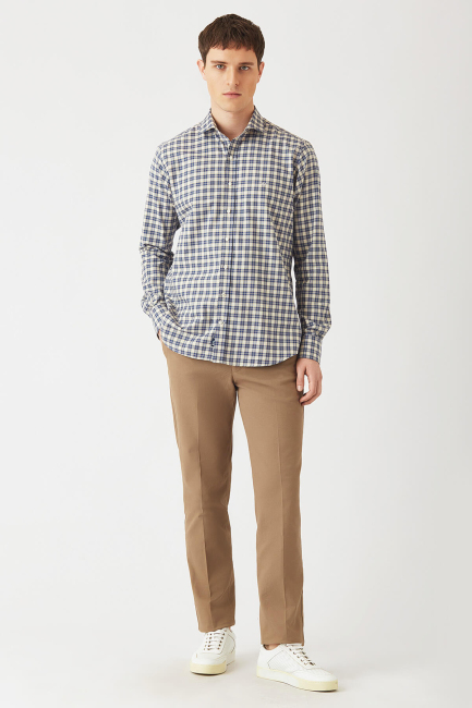 Regular Fit Lacivert Spor Erkek Gömlek - 4