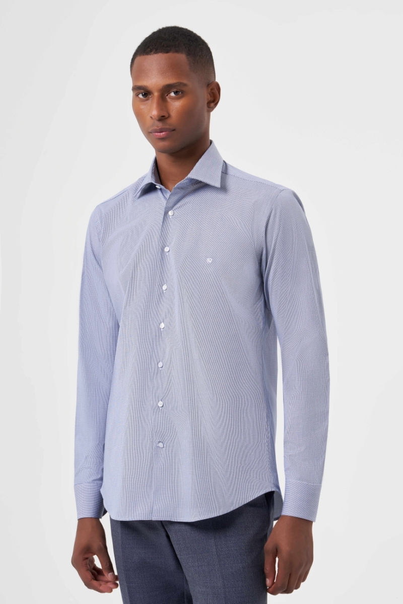 Regular Fit Lacivert Uzun Kollu Klasik Erkek Gömlek