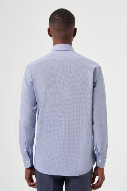 Regular Fit Lacivert Uzun Kollu Klasik Erkek Gömlek - 2