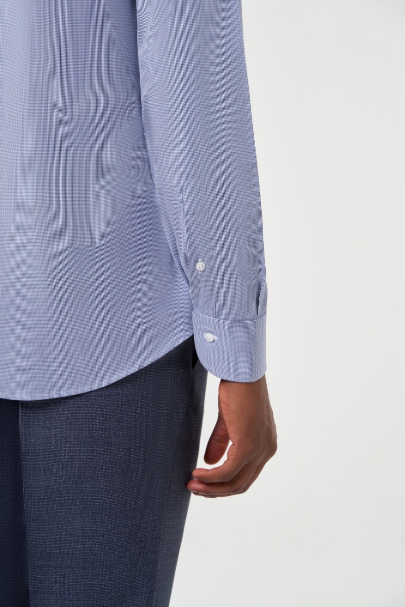 Regular Fit Lacivert Uzun Kollu Klasik Erkek Gömlek - 4