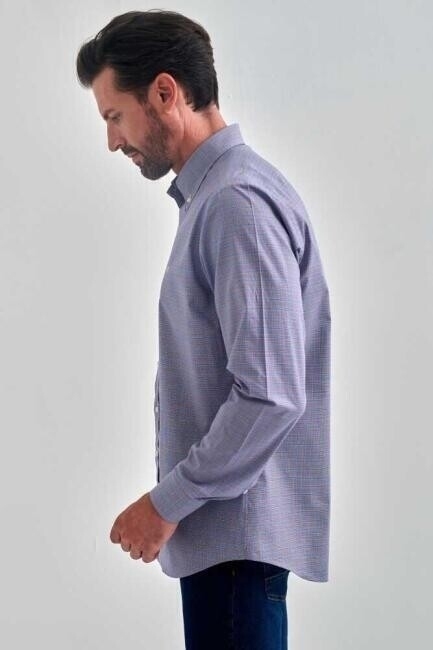 Regular Fit Lacivert Uzun Kollu Spor Erkek Gömlek (1)