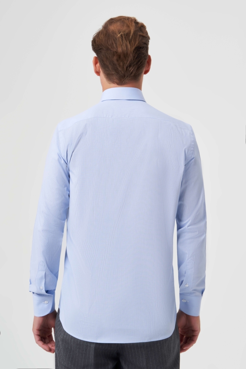 Regular Fit Mavi Basic Klasik Erkek Gömlek (1)