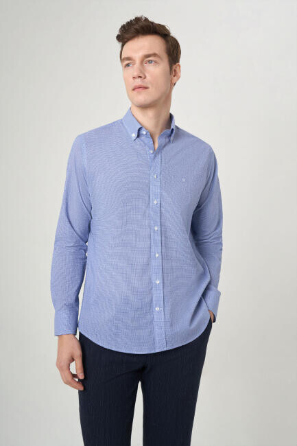 Regular Fit Blue Sport Men's Shirt - 1