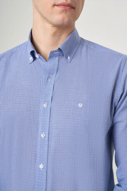 Regular Fit Blue Sport Men's Shirt - 3