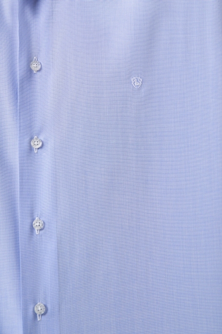 Regular Fit Blue Classic Men's Shirt - 3