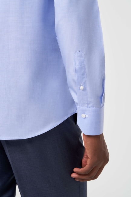 Regular Fit Blue Classic Men's Shirt - 4