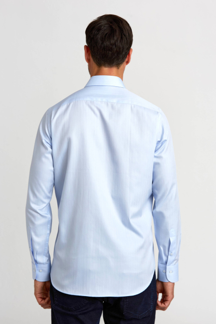 Regular Fit Mavi Klasik Pamuk Erkek Gömlek - 2