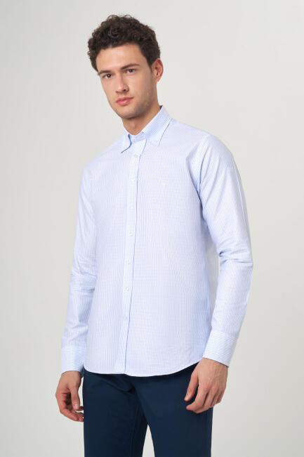 Regular Fit Blue Sport Men's Shirt - 1